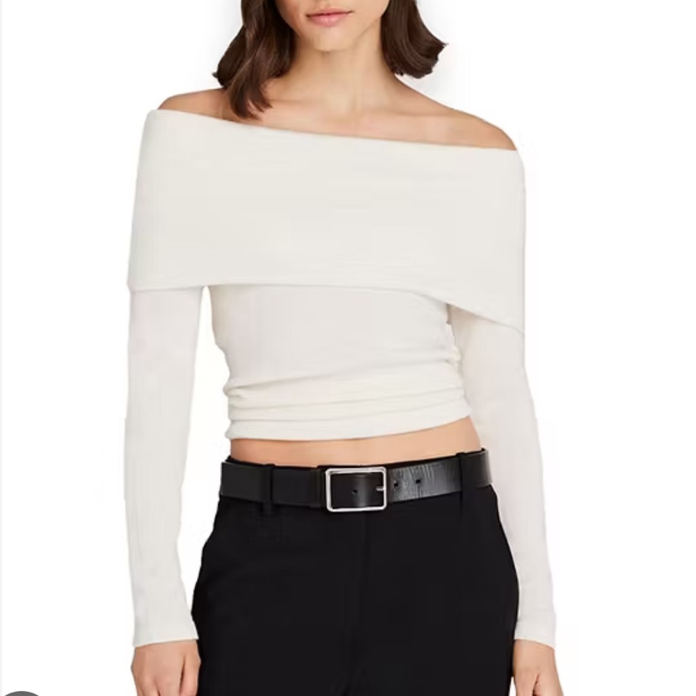 Club Monaco Off-Shoulder Cream Sweater